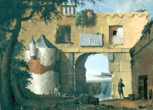 Ruines dans un paysage italien