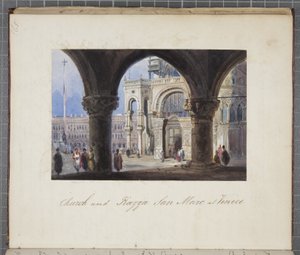 Église et Piazza San Marc à Venise, collé dans le Journal de Thomas Moody d