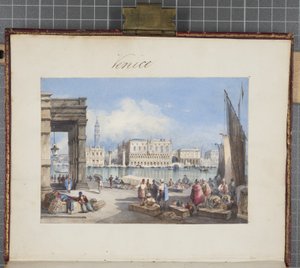 Venise, collé sur la page de titre du Journal de Thomas Moody d