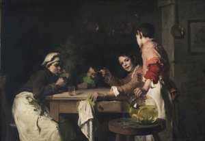 Les joueurs de cartes, vers 1897 (huile sur toile) - Joseph Bail