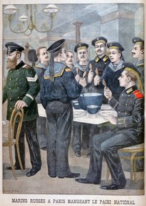 Marins russes mangeant des paiki à Paris, 1900 - Joseph Belon