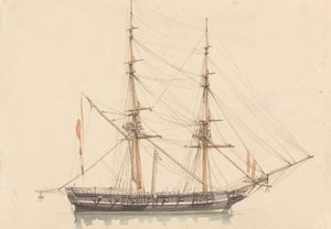Brigantine simple, voiles affalées - Joseph Cartwright