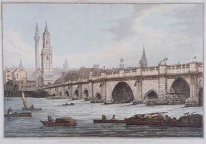 Vieux pont de Londres, Londres, 1790 - Joseph Constantine Stadler