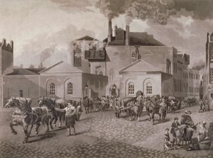 Brasserie Meux, Tottenham Court Road, Londres, vers 1830