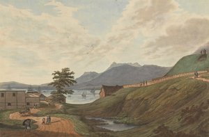 Fort Marlborough des collines Soongey Lamou, Benkulen, Sumatra, 1799 - Joseph Constantine Stadler