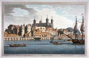 Vue sud de la Tour de Londres avec des bateaux sur la Tamise, 1795 - Joseph Constantine Stadler