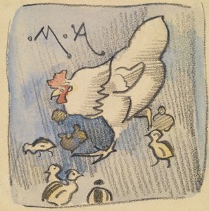 Poule blanche et poussins, vers 1901 - Joseph Crawhall