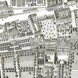 (détail) Carte de Vienne montrant le 135 Alsergrund où Mozart et sa famille ont vécu en 1788 - Joseph Daniel Huber