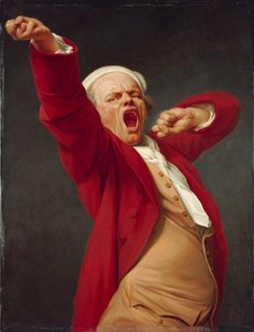 Autoportrait, bâillant