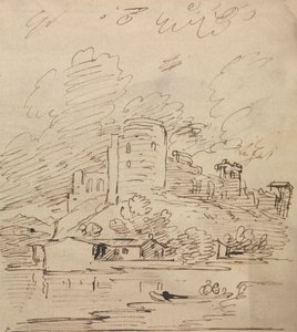 Château avec une tour ronde au-dessus d
