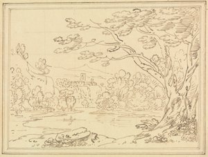 Paysage avec arbres près d