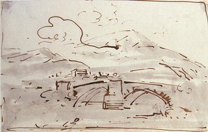 Paysage avec un pont