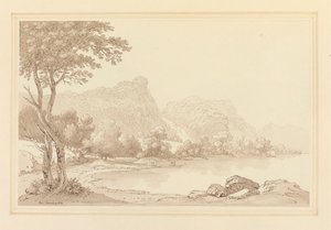 Rochers de Lodore, chalet au loin - Joseph Farington