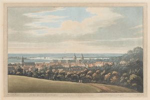 Vue de Greenwich et en aval de la rivière, 1795 (aquatinte) - Joseph Farington