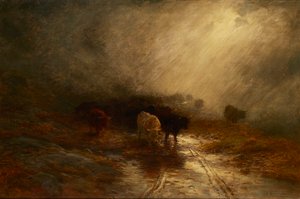 Bétail dans la brume - Joseph Farquharson
