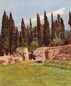 Rome : Villa Hadriana, Colonne du théâtre grec - Joseph Felix Bouchor