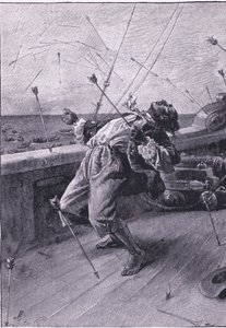 Ils ont lâché leurs flèches et ont tué le pauvre Vendredi (lithographie) - Joseph Finnemore