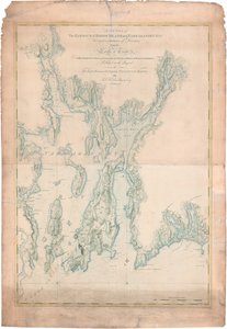 Carte du port de Rhode Island et de la baie de Narragansett - Joseph Frederick Wallet DesBarres