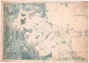 Carte des remarques nautiques sur les observations pour la carte du port de Boston