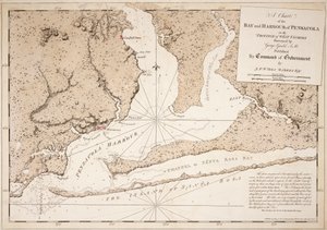 Carte de la baie et du port de Pensacola dans la province de Floride occidentale - Joseph Frederick Wallet DesBarres