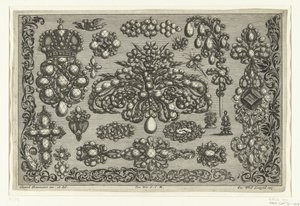 Dix-huit dessins pour bijoux (série Ein neues Buch von allerhand Gold-Arbeit) - Joseph Friedrich Leopold