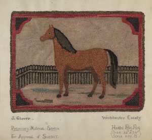 Tapis crocheté avec cheval