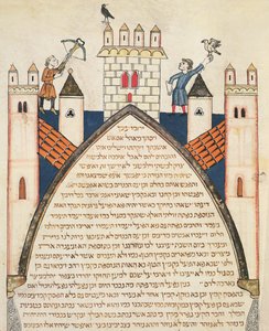 Chasse au faucon, illustration de la Bible de Cervera, 1299