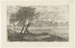 Paysage avec un laboureur - Joseph Hartogensis