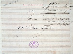Première page de partition musicale du menuet dans Armida par J Haydn (1821) - Joseph Haydn