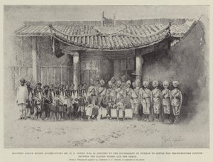 Escorte de la police militaire accompagnant M. H F Hertz, délégué par le gouvernement de Birmanie pour régler le différend frontalier entre les tribus Kachin et les Shans - Joseph Holland Tringham