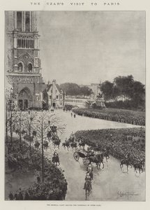 La visite du tsar à Paris, la fête impériale quittant la cathédrale Notre-Dame - Joseph Holland Tringham