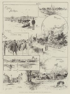 Le chemin de fer de Wirral, Cheshire, première coupe de gazon par M. Gladstone, 21 octobre - Joseph Holland Tringham