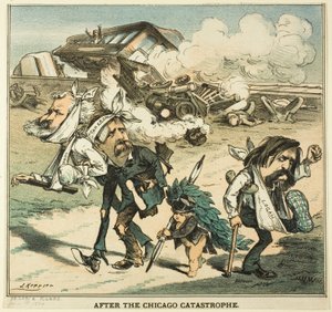 Après la catastrophe de Chicago, de Puck - Joseph Keppler