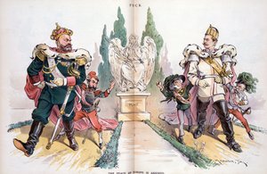 Alexandre III, étiqueté "Russie", regardant Guillaume II, étiqueté "Allemagne". - Joseph Keppler