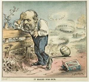 It Makes Him Sick, from Puck - Joseph Keppler