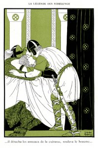 Légende des Nibelungen : Siegfried embrasse la Walkyrie Brünnhilde - Joseph Kuhn Regnier