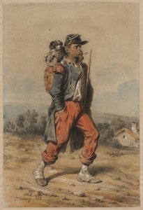Soldat avec chien, 1853 - Joseph Louis Hippolyte Bellange