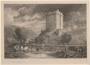 Château de Borthwick (Provincial Antiquities and Picturesque Scenery of Scotland), gravé par Henry Le Keux (1775-1851) - Joseph Mallord William (after) Turner