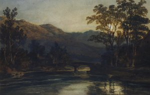 Un pont sur une rivière au clair de lune, 1798