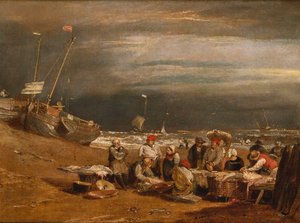 Un marché aux poissons sur la plage, vers 1802-04 - Joseph Mallord William Turner