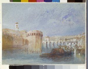 Angers : Les murs de Doutre avec la tour de l