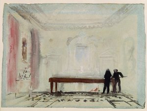 Joueurs de billard à Petworth House, 1830 (gouache) - Joseph Mallord William Turner