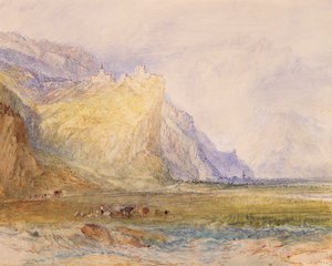 Vallée de Domleschg, vue vers le sud-est, vers Schloss Ortenstein, c.1853 - Joseph Mallord William Turner