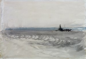 Mer grise, bateau échoué, c.1840 - Joseph Mallord William Turner