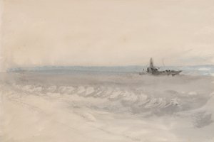 Mer grise, bateau échoué, c.1845-50 - Joseph Mallord William Turner