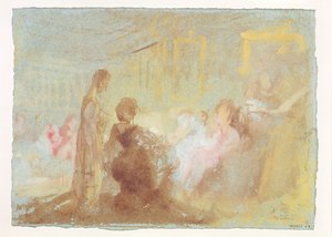 Intérieur à Petworth House avec des gens en conversation, 1830 - Joseph Mallord William Turner