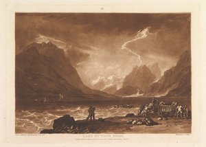 Lac de Thoune, Swiss Liber Studiorum, partie III, planche 15, 10 juin 1808 - Joseph Mallord William Turner
