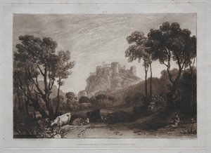 Liber Studiorum: Le château au-dessus des prés - Joseph Mallord William Turner