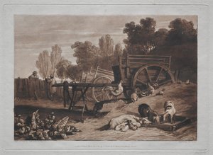 Liber Studiorum : La cour de ferme avec le coq - Joseph Mallord William Turner