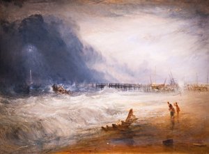 Canot de sauvetage et appareil Manby partant vers un navire échoué - Joseph Mallord William Turner